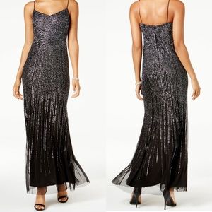 Adrianna Papell Black Beaded Gown